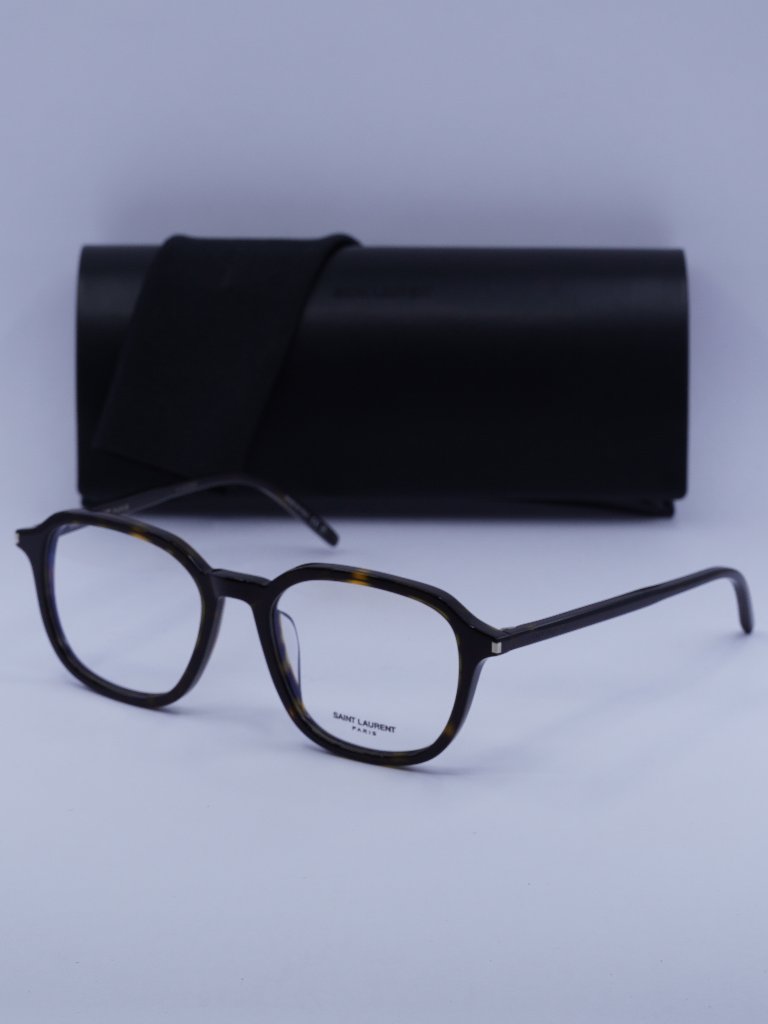 Saint Laurent Sl387 002 Square Eyeglasses Havana 53mm